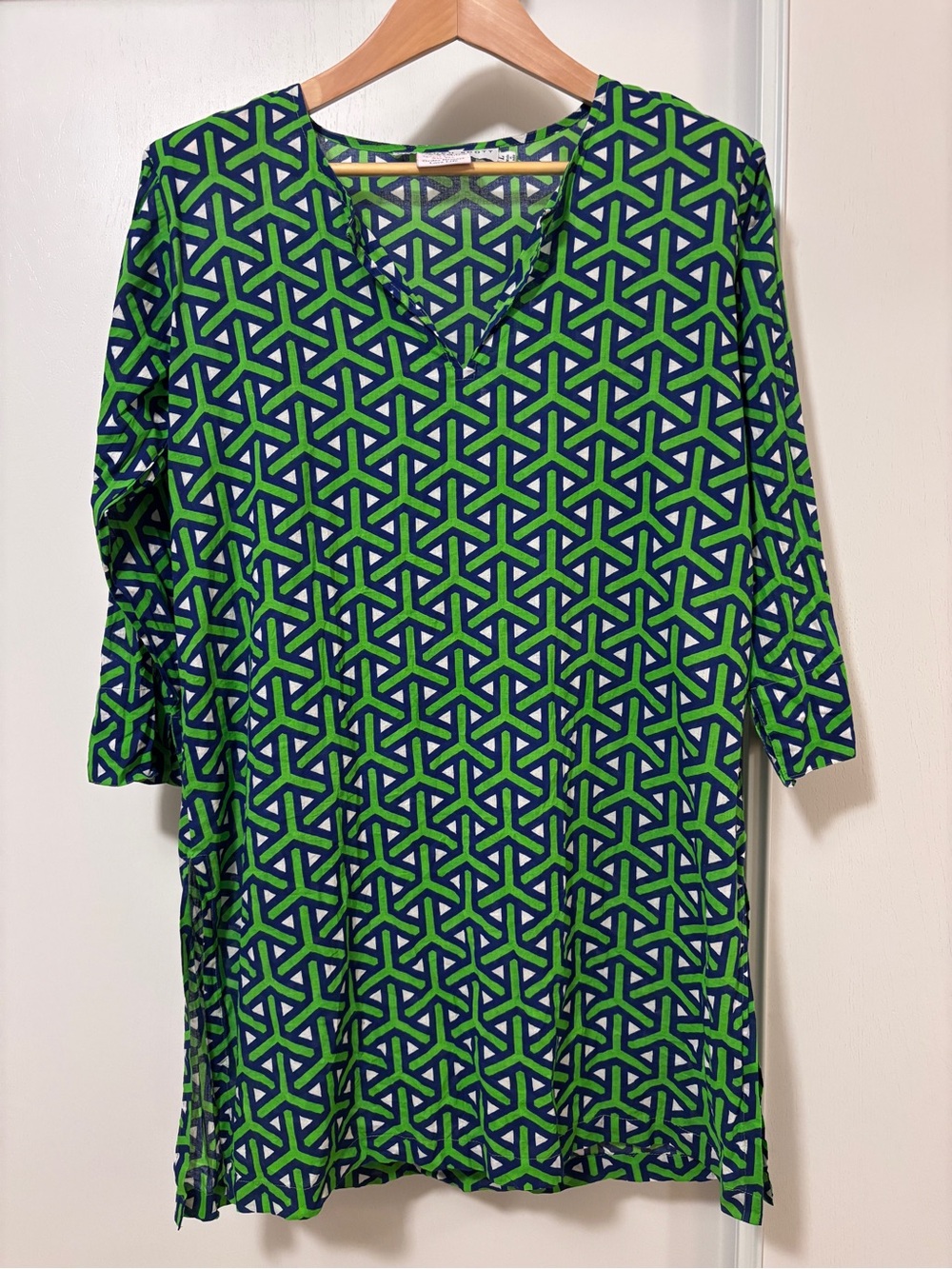 Gretchen Scott Cotton Tunic Dress Size Large Swim Coverup Travel Breezy Cotton